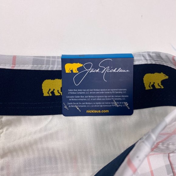 Jack Nicklaus Golf Shorts Mens 36 Bright White Check Stretch Wicking UPF - Picture 7 of 13